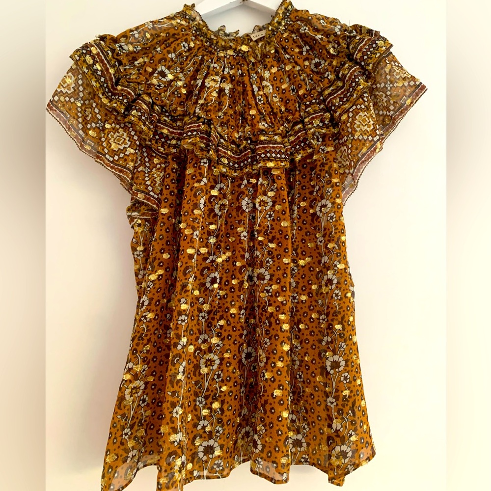 Ulla Johnson flutter sleeve blouse size 10